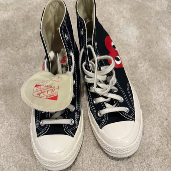 Converse Comme des Garçons PLAY x Chuck 70 2022 High Black - Woman Size 8 - Picture 5 of 8